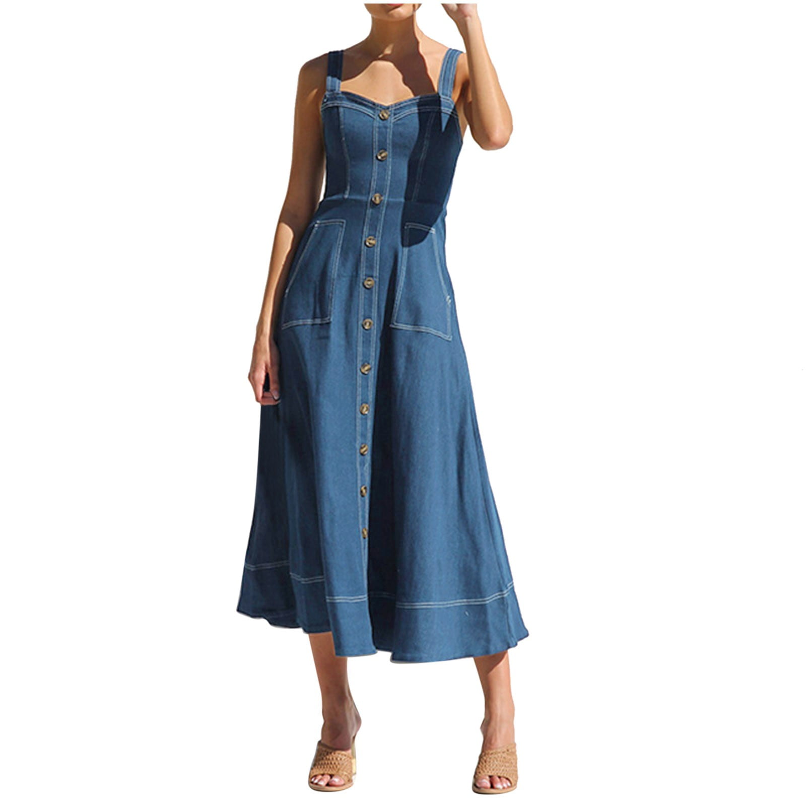 summer denim dresses for older ladies 10 Denim Dresses for Older Ladies