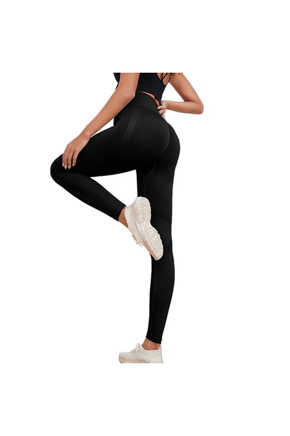 Riforla Women Tights Athletic Tight Shorts for Women Postpartum Fitness Cycling Yoga Non Seam High Waisted Leggings Lifting Seamless Pants Pantyhose for Women Black S