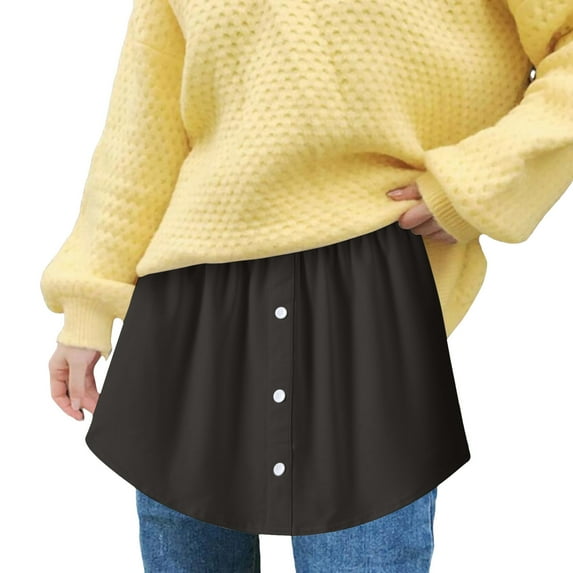 Riforla Women Versatile Shirt Hem Sweatshirt Paired with An Inner A Line Skirt to Cover The Women's Skirts Dark Gray L