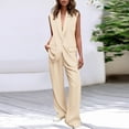 thumbnail image 1 of Riforla Women's 2 Piece Outfits Sleeveless Suit Vest and Wide Leg Pants Business Casual Sets Two Piece Sets for Women White XL, 1 of 9
