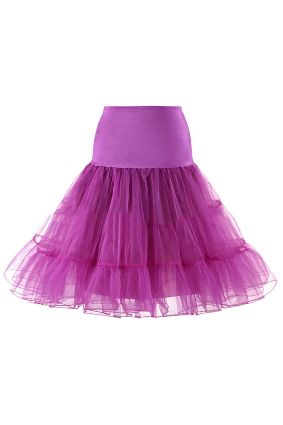 Riforla Women's Skirts High Waist Pleated Short Mesh Skirt Adult Dancing Ballet Party Puffy Skirt Ballet Skirt Purple#3_001 XL