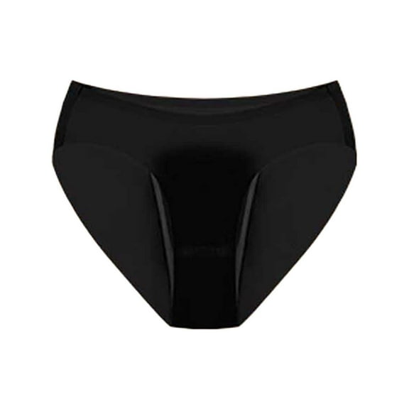 Riforla Women's Briefs Women Ice Silk Seamless Four Layer Underwear Absorbable Leak Proof Menstrual Briefs Womens Underwear Black S