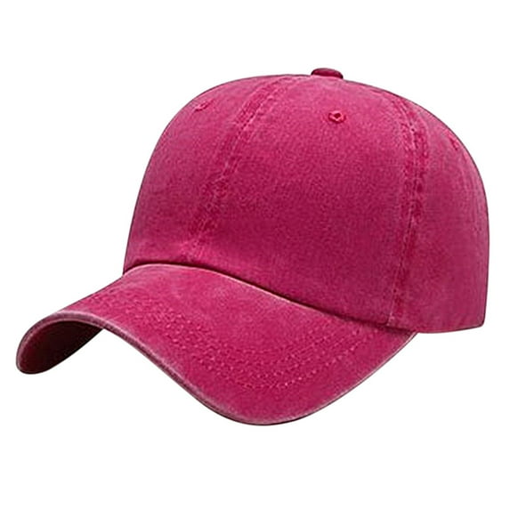Riforla Women's Casual Water Washed Pure Cotton Solid Color Light Board Baseball Cap Womens Hats Hot Pink M