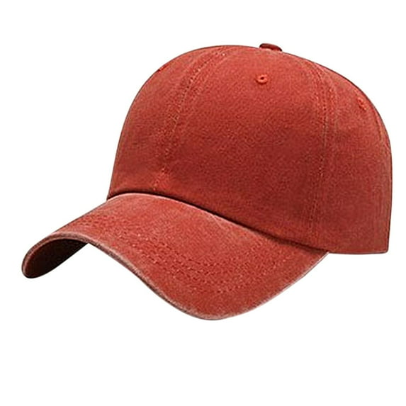 Riforla Women's Casual Water Washed Pure Cotton Solid Color Light Board Baseball Cap Womens Hats Orange M