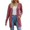 thumbnail image 1 of Ediodpoh Women's Cozy Textured Solid Color Long Sleeve Cardigan Sweater Soft Womens Cardigan Red XXL, 1 of 7