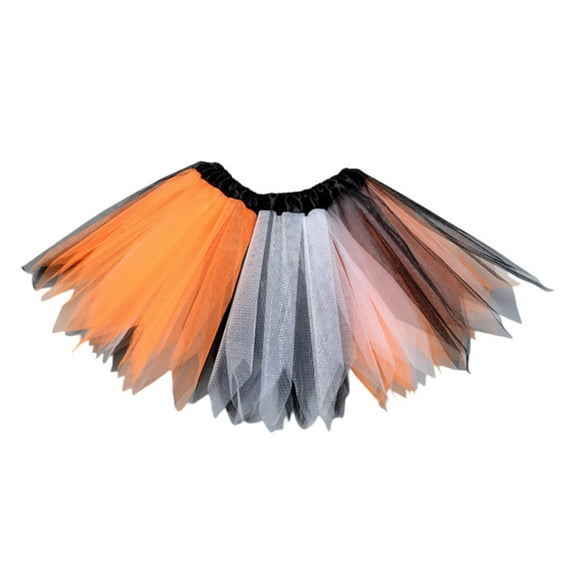 Riforla Women's Dance Skirt Tutu Skirt Skirt Matching Color Rainbow Corner Skirt Womens Skirts Orange One Size