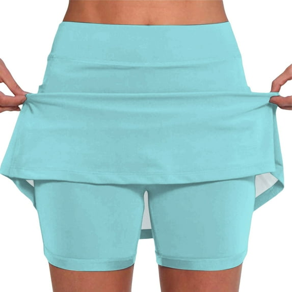 Riforla Women's Elastic Yoga Skirt Color Sports Shorts Lightweight High Waisted Tight Print Jogging 2025 Womens Skirts Mint Green XXL