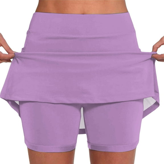 Riforla Women's Elastic Yoga Skirt Color Sports Shorts Lightweight High Waisted Tight Print Jogging 2025 Womens Skirts L