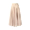 thumbnail image 1 of Ediodpoh Womens Skirts Women's Fashion Big Swing Skirt Thin A Line Skirt Solid Color Chiffon Skirt Beige L, 1 of 2
