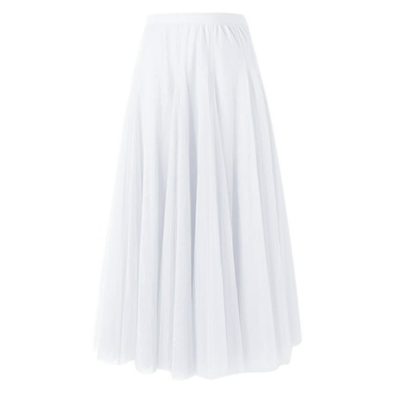 Riforla Women's Fashion Big Swing Skirt Thin A Line Skirt Solid Color Skirt1 Skirts for Women Trendy White S