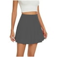 thumbnail image 1 of Riforla Women's Fashion Casual Solid Color All Ultra Short Pleated Skirt Womens Skirts Grey L, 1 of 3