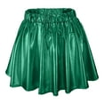 thumbnail image 1 of Ediodpoh Carnival Skirts for Women Fashion High Waist Pleated Solid Color Loose Metallic Sparkly Flared A Line Mini Skort Mini Skirt Green M, 1 of 3