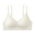 thumbnail image 1 of Riforla Women's Front Side Buckle Lace Edge Without Steel Ring Movement Seamless Gathering Adjustment Yoga Sleep Large Bra Sports Bras for Women White XL, 1 of 6