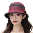 thumbnail image 1 of Riforla Women's Hat Bridal Wedding Tea Party Wide Brimmed Summer Sun Hat Ladies Outdoor Elegant Temperament Sun Hat Womens Hats Red M, 1 of 4