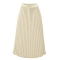 thumbnail image 1 of Ediodpoh Women's Skirts High Elastic Waist Pleated Mid Length A-Line Swing Skirt Solid Color for Casual Wear Knee Length Skirt Beige XL, 1 of 2