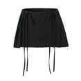 thumbnail image 1 of Riforla Women's High Waist Double Drawstring Mini Skirt Style Exposure A Line Ruffle for Versatile Fashion Skirts for Women Black L, 1 of 6