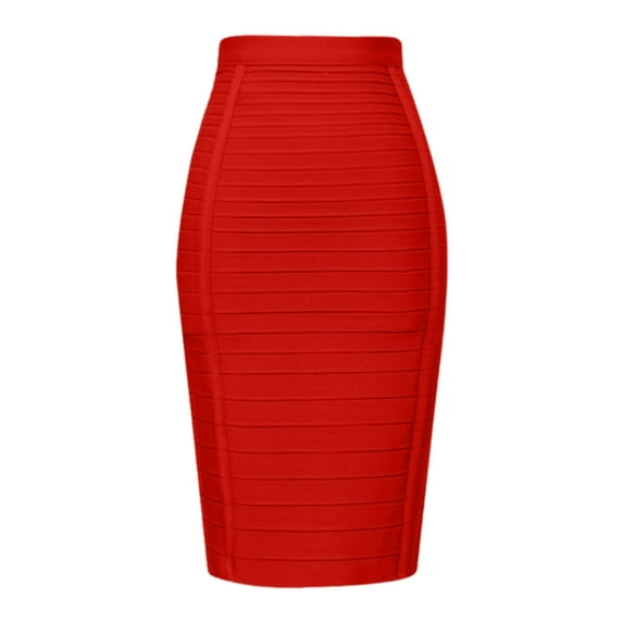 Riforla Women's High Waist Knee Length Stripe Bandage Pencil Skirt Skirts for Women Trendy RD1 S