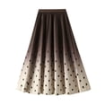 thumbnail image 1 of Riforla Women's High Waisted Slim Gradient Pleated A Line Skirt Fashion Polka Dot Print Midi Skirt Skirts for Women Khaki One Size, 1 of 5