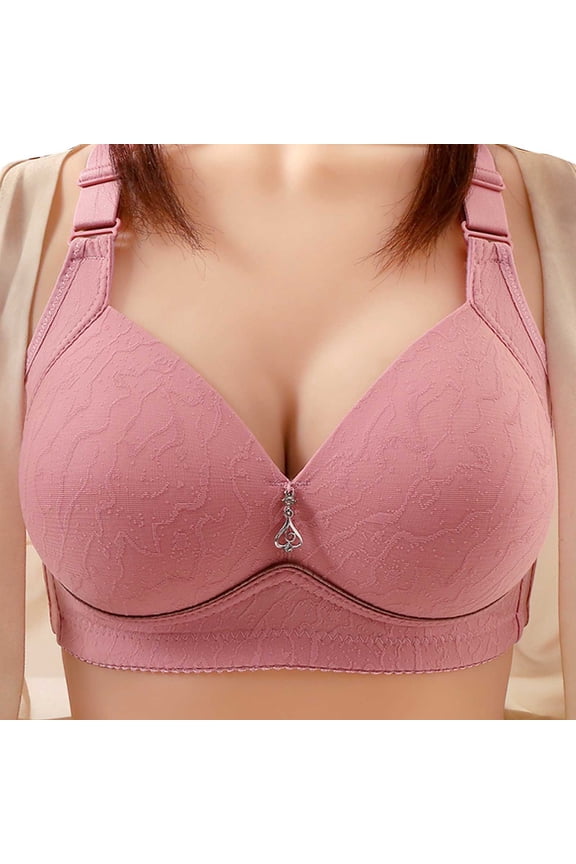 Women's Large Size Comfortable Breathable Collection Underwear Smooth Bra Bras for Women Pink 46