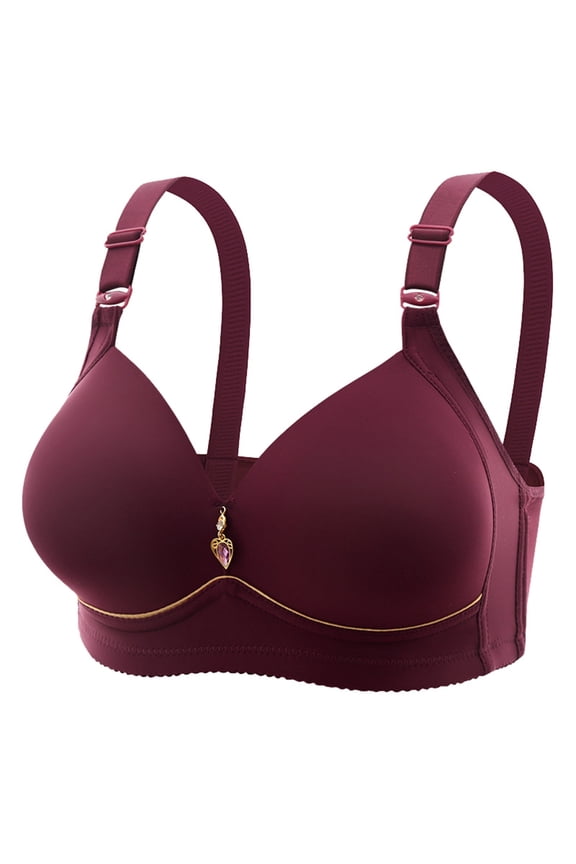 Women's Large Size Without Steel Ring for Comfortable and Breathable Gathering Women's Underwear Without Thin Cup Glossy Text Bra Women Bras 46