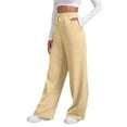 thumbnail image 1 of Ediodpoh Women’s Lined Sweatpants Wide Straight Leg Pants Bottom Sweatpants Joggers Pants Workout High Waisted Yoga Pants with Pockets S 3XL Pants for Women Khaki XXXL, 1 of 7