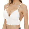 thumbnail image 1 of Riforla Women's Low Back Bra Wire Low U Shaped Backless Bra Convertible Spaghetti Strap Seamless Sleeping Bralette Bras for Women Black,White S, 1 of 9