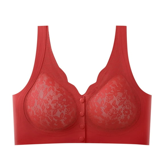 Riforla Women's Maternity Feeding Bra Lightly Padded Nursing Wirefree Front Open Bras Bras for Women Red XXXL