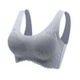thumbnail image 1 of Riforla Women's No Steel Ring Underwear Gathering Sleep Bra Latex Underwear Traceless Back Heart Bar Bras for Women Grey_1PC XXXL, 1 of 4