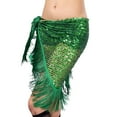 thumbnail image 1 of Ediodpoh Carnival Sequin Skirt for Women Sparkly Lace up Waist Adjustable Mini Party Sequin Dance Waist Accessory Skirt Skirts for Women Green One Size, 1 of 3