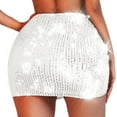 thumbnail image 1 of Riforla Women's Sequin Skirts Bodycon Mini Skirt Stretchy High Waist Pencil Skirt Womens Skirts Silver M, 1 of 8