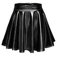 thumbnail image 1 of Ediodpoh Carnival Womens Skirts Flared Casual Pleated Fashion A Line Shiny Mini Skirt for Stage Performance Mini Skirts for Women Black_001 XL, 1 of 7