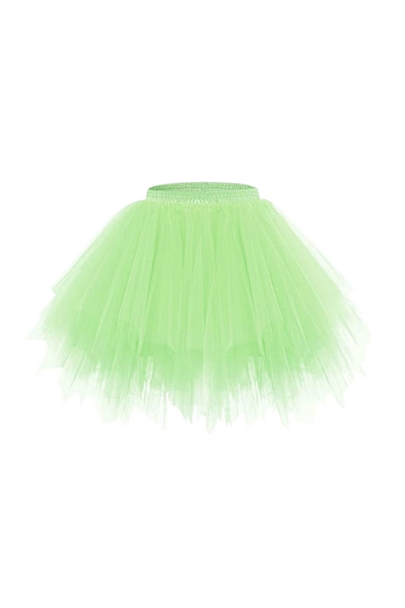 Women's Short Vintage Ballet Pleated Puffy Tutu Petticoat Skirt Adult Tutu Dancing Skirts Womens Skirts Mint Green_001 One Size