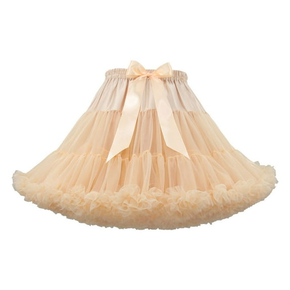Riforla Women's Skirt Support Skirt Boneless Petticoat Half Puffy Skirt Skirts for Women Khaki One Size