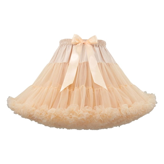Riforla Women's Skirt Support Skirt Boneless Petticoat Half Puffy Skirt Skirts for Women Khaki One Size