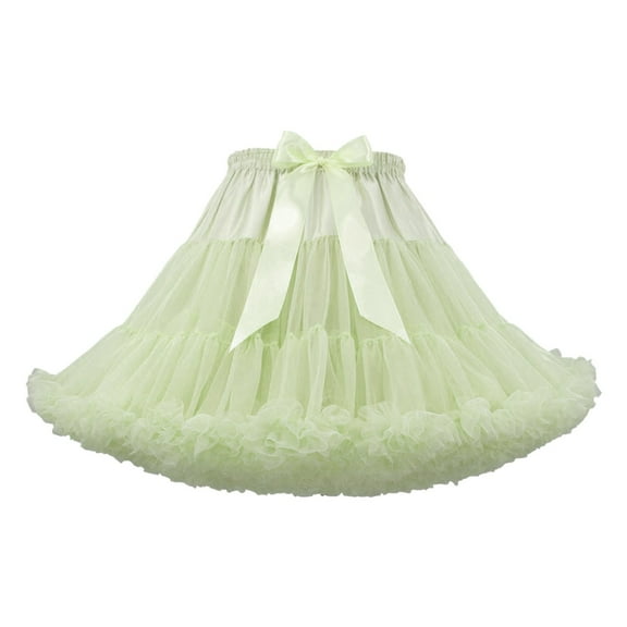 Riforla Women's Skirt Support Skirt Boneless Petticoat Half Puffy Skirt Skirts for Women Light Green One Size