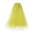 thumbnail image 1 of Ediodpoh Carnival Skirts for Women Mesh Pleated Skirt Long Length Large Size Oversized A-Line High Waist Skirt Womens Midi Skirt Yellow L, 1 of 2