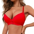 thumbnail image 1 of Riforla Women's Soft Wireless Lightly Lined Comfort Bra Everyday Underwear Everyday Wear Bras Red 36, 1 of 5