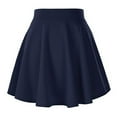 thumbnail image 1 of Riforla Women's Solid Color Basic Versatile Stretchy Flared Casual Pleats Mini Skirt Women's Skirts Navy XXL, 1 of 5