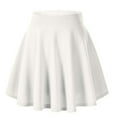 thumbnail image 1 of Riforla Women's Solid Color Basic Versatile Stretchy Flared Casual Pleats Mini Skirt Women's Skirts White XXL, 1 of 4