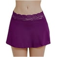 thumbnail image 1 of Riforla Women's Solid Color Mini Solid Color Lace Patchwork Mini Skirt Purple S/M, 1 of 8