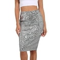 thumbnail image 1 of Ediodpoh Sparkly Skirt for Women Solid Color Sequins Fashion High Waist Casual Half Body Skirt for Daily Wear Skirts for Women Silver L, 1 of 8