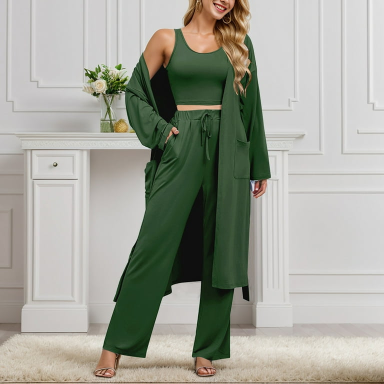 Riforla Women’s Solid Color Vest + Long Sleeve Cape Coat + Wide 