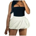 thumbnail image 1 of Ediodpoh Skirts for Women Solid High Waist Mini Skirt Summer Casual Sleeveless Romper Style Mini Skirts White S, 1 of 8