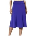 thumbnail image 1 of Riforla Women's Solid Lightweight Flare Midi Pull on Closure Skirt S XXL Plus Size Women's Skirts BU1 XL, 1 of 5