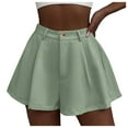 thumbnail image 1 of Riforla Women's Stretchy High Waisted Pleated Wide Leg Shorts with Pockets Shorts for Women GN1 M, 1 of 5