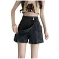 thumbnail image 1 of Riforla Women's Style Denim Retro High Waisted Wrap Skirt Pants Shorts for Women Grey L, 1 of 9