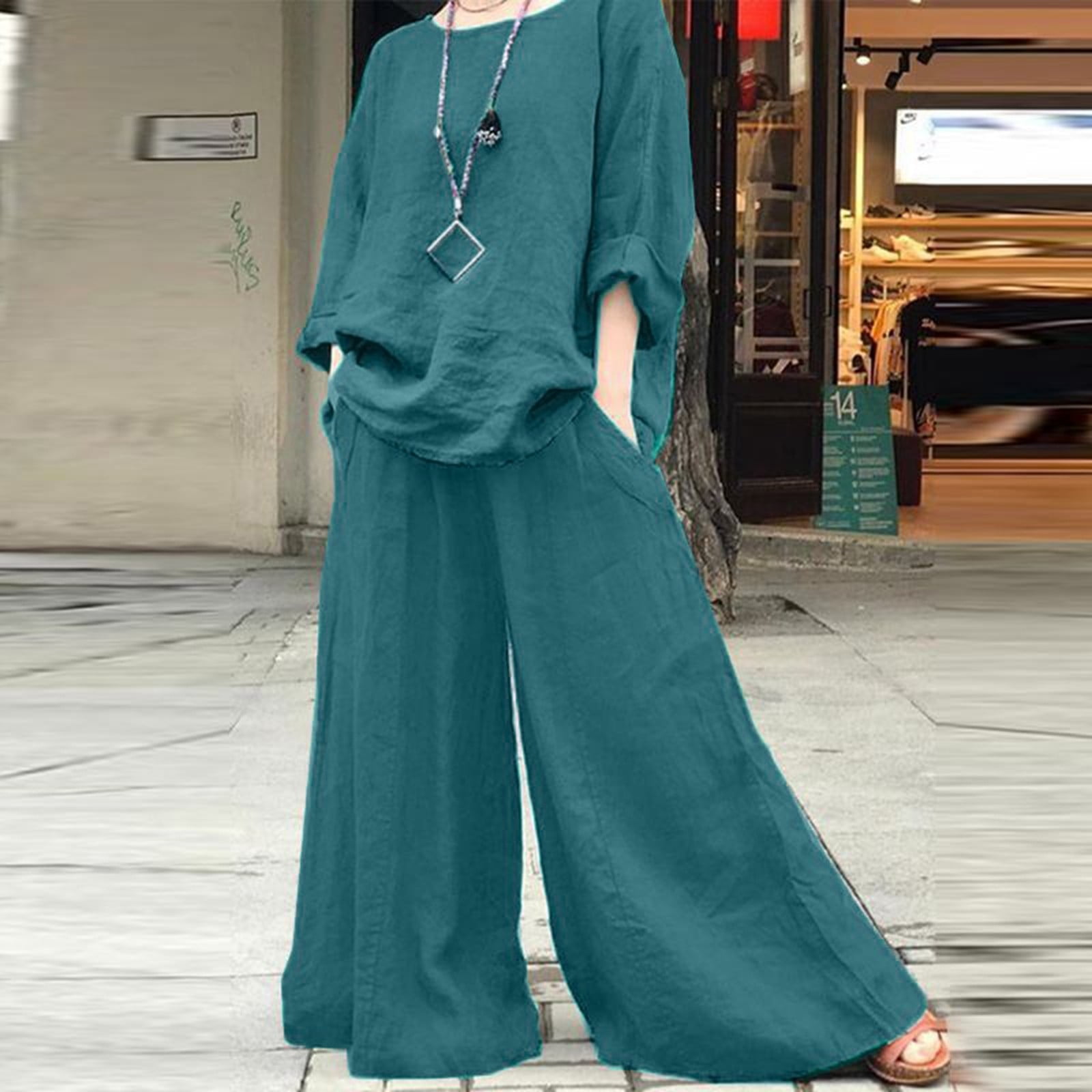 SELONE Summer Outfits for Women 2 Piece Cotton Linen Set