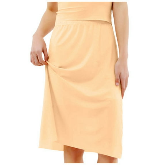 Ediodpoh Women's Skirts Summer Breathable Inner Skirt Mid Length Ice Silk Thin Traceless Underskirt for Dresses Womens Skirts Knee Length Beige_002 L