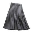 thumbnail image 1 of Riforla Womens Skirts Thick Knitted Pleated Mid Length Skirt A-Line Large Swing Long Skirt for Winter Warm Wear Skirts for Women Knee Length Grey L, 1 of 3