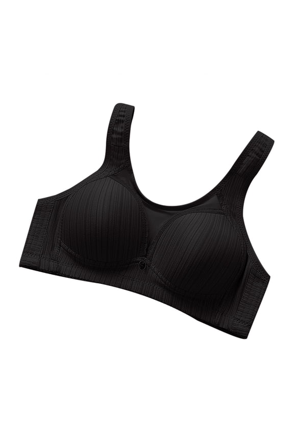 Women's Traditional Strapless Style Plus Size Without Steel Rims Comfortable Adjustable Bra Womens Bras Black 44